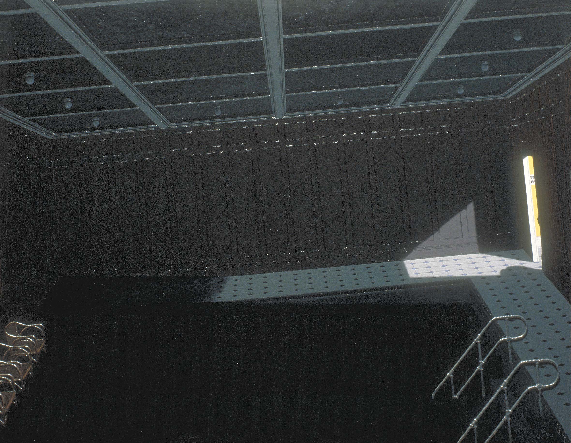 The swimming pool of the Titanic, as the ship is sinking