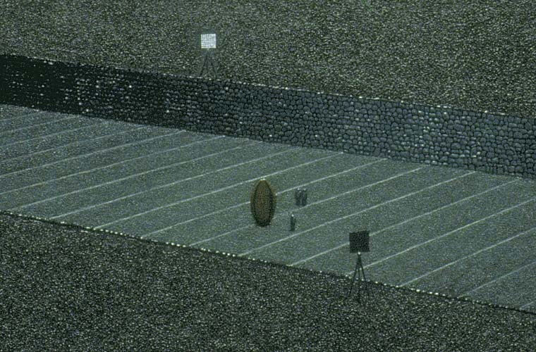 Detail of astronauts and football