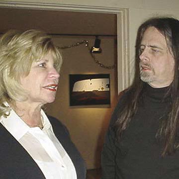 Lois & I, with 'Car Series, Tanks Up' on wall behind us
