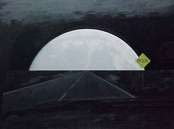 6/20/01-- Car Series, Moon (darkened ground, car)
