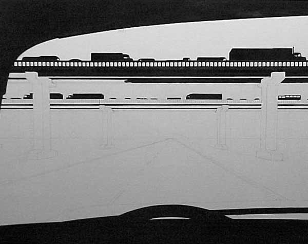1/28/02-- Car Series, Blue Highway (dark-gray guardrail)