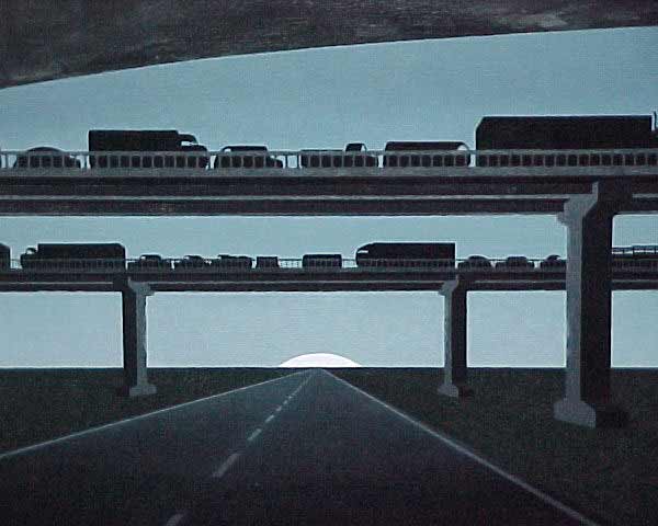 2/27/02-- Car Series, Blue Highway (dark-gray in bridges)