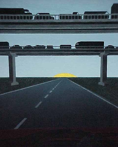 3/12/02-- Car Series, Blue Highway (final highway, sun)