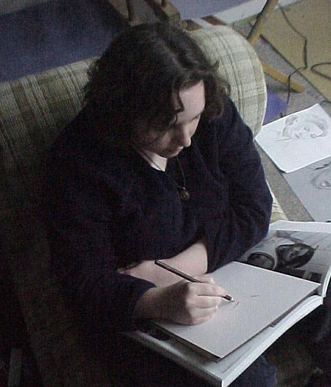 3/20/06-- Portfolio Preparation (Jana in studio)