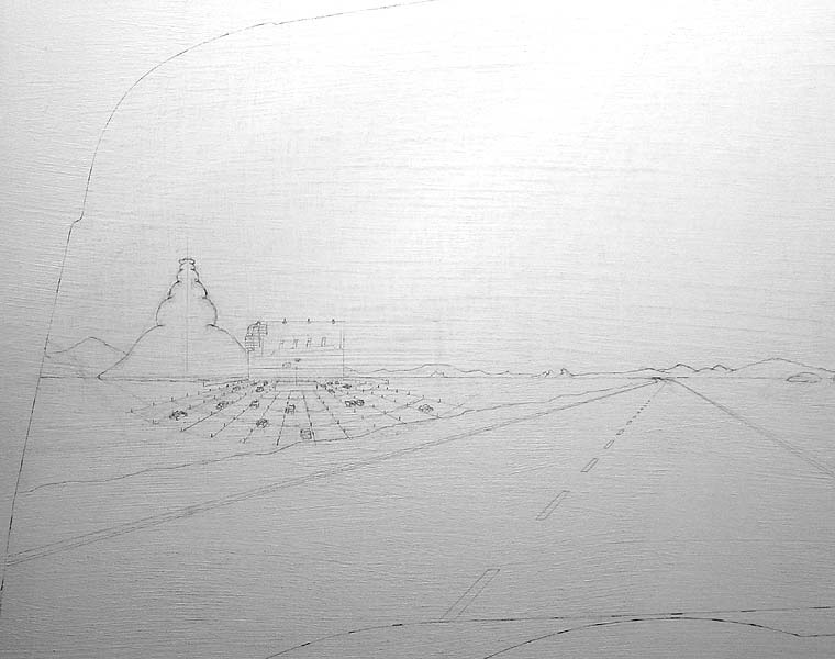 9/19/06-- Car Series, Lava Spouts (drawing, left side)