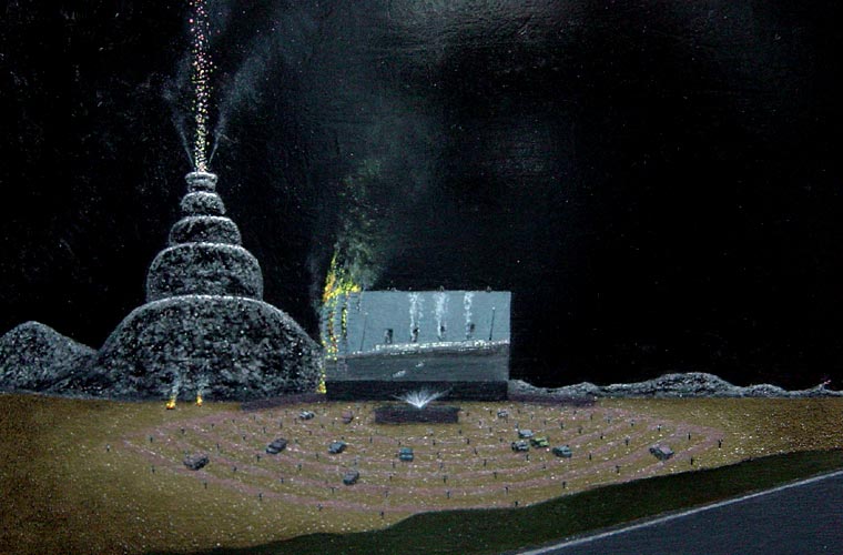 1/12/09-- Car Series, Lava Spouts (projector brightened, detail)