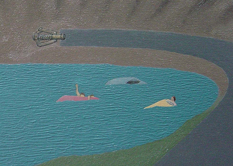 detail of people in water