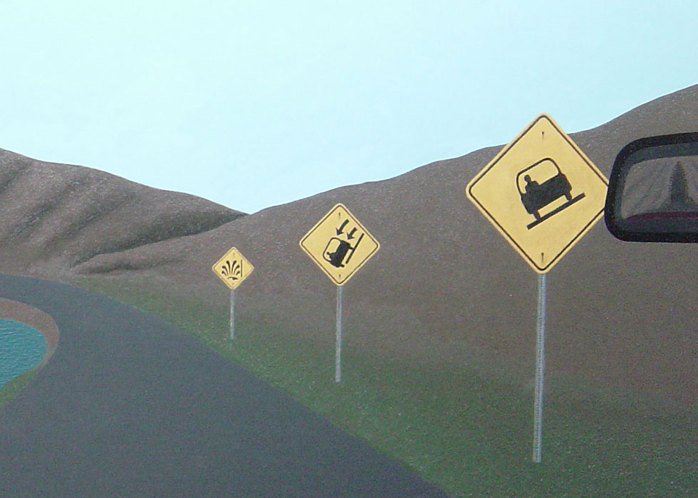 detail of warning signs