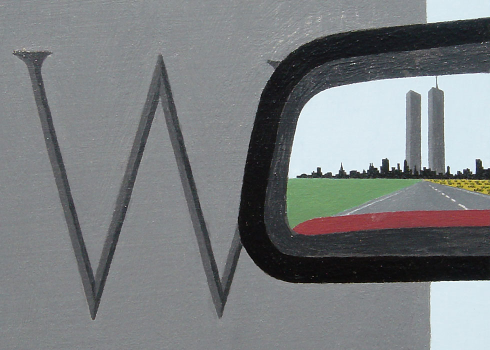 detail of rearview mirror