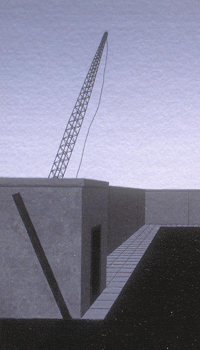 Detail of crane and floodwall