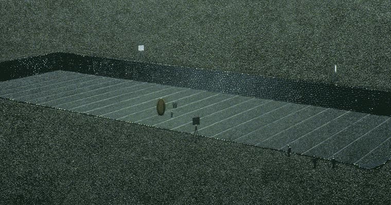 Detail of astronauts and playing field