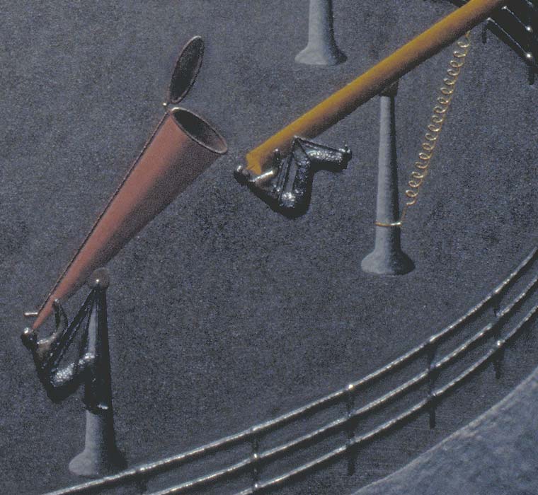 Detail of scopes with suspended viewers