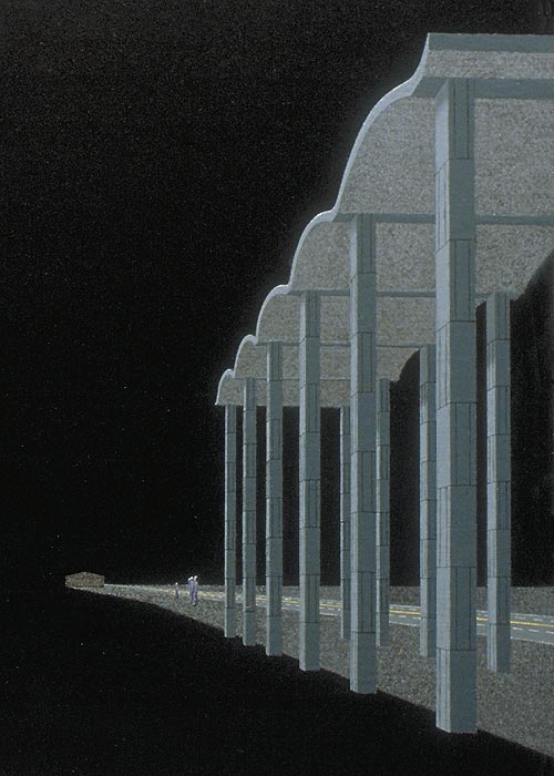 Detail of portico and spectators