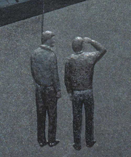 Detail of men observing