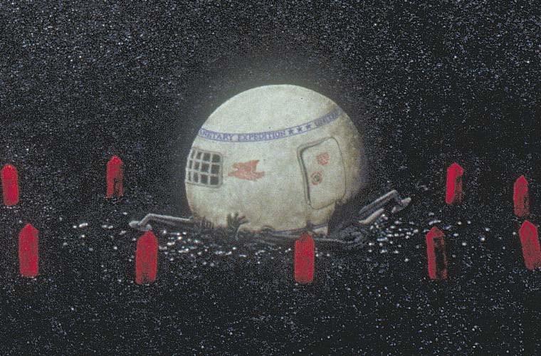 Detail of crashed landing-pod