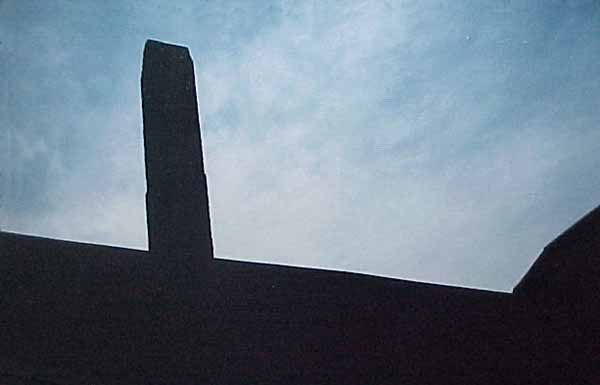 Roofline of an abandoned general store in West Tennessee