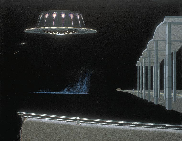 Along one of Paducah's major arteries a huge mothership is landing, escorted by a couple remote vehicles