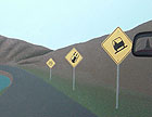 detail of warning signs