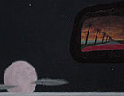 detail of moon and rearview mirror